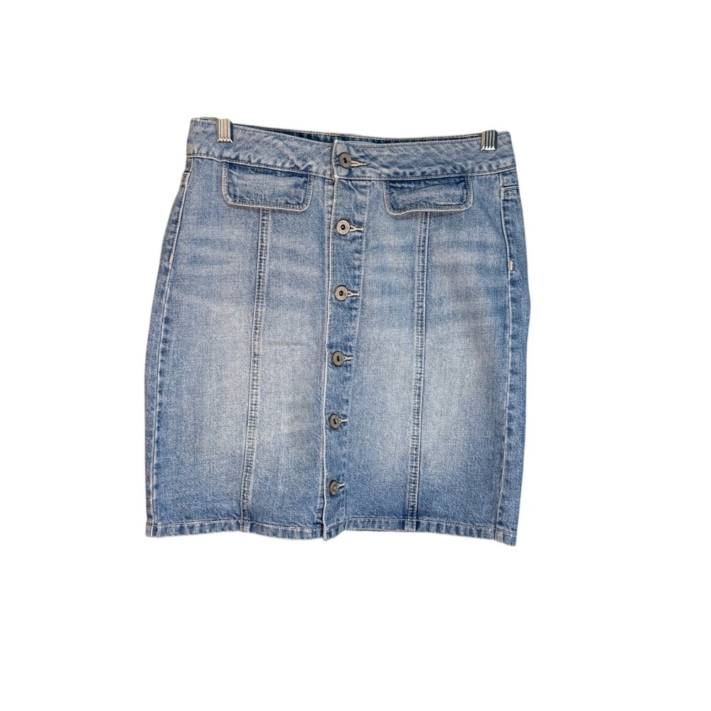 PAIGE Bianca Button Front‎ Denim Mini Skirt Ambrose Wash Size 26